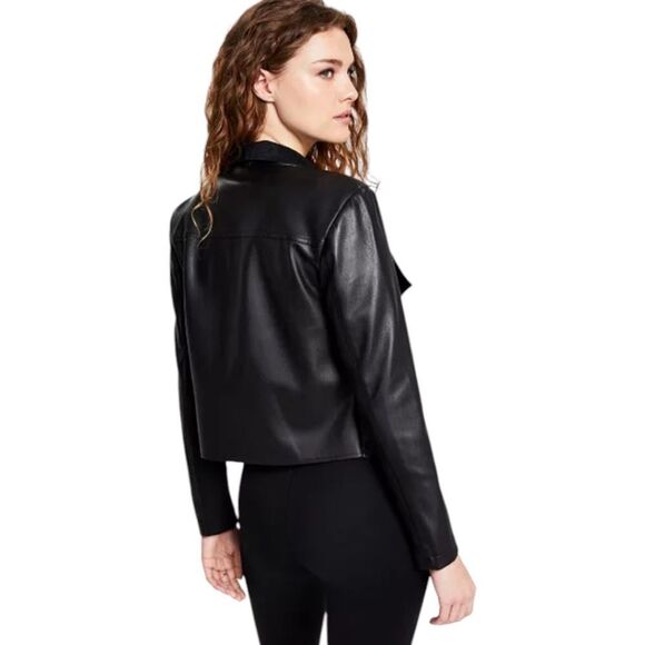 BAR III Women's Faux Leather- Flyaway Jacket Size PL/LGE - Picture 11 of 16